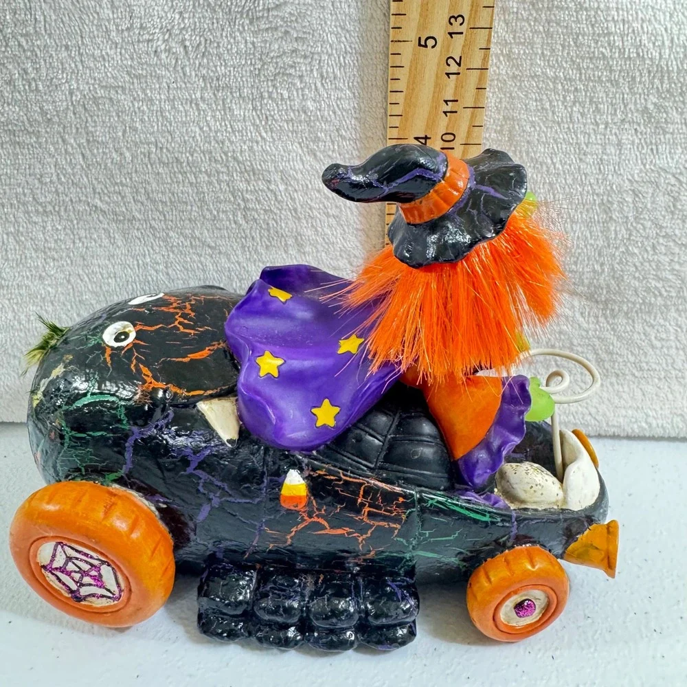 vintage 1990 Enesco ceramic Halloween witch‎ light-up car collectible Untested